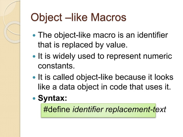 Preprocessor directives in c language image.