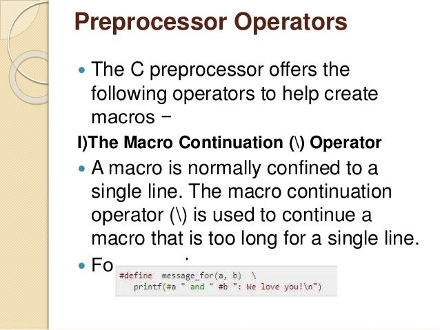 Preprocessor directives in c laguage