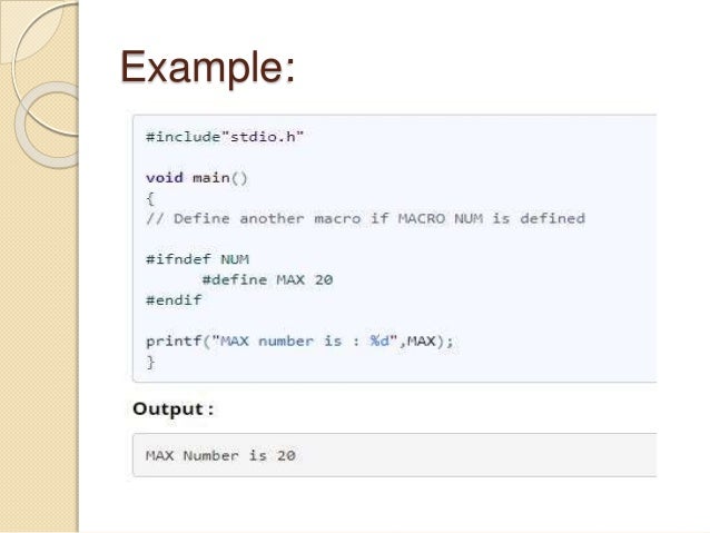 Preprocessor directives in c laguage