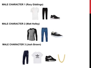 MALE CHARACTER 1 (Rory Giddings)
MALE CHARACTER 2 (Matt Holley)
MALE CHARACTER 3 (Josh Brown)
 