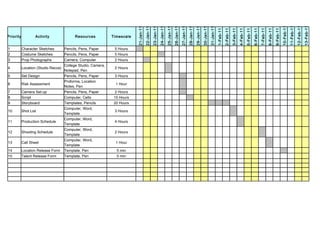 Pre production schedule | PPT Pre production schedule | PPT
