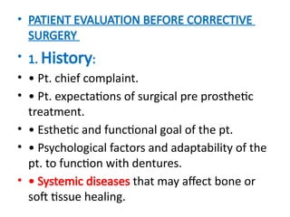 PREPROTHETIC SURGERY 2023bbjkbvvbjihvvbnji | PPTX
