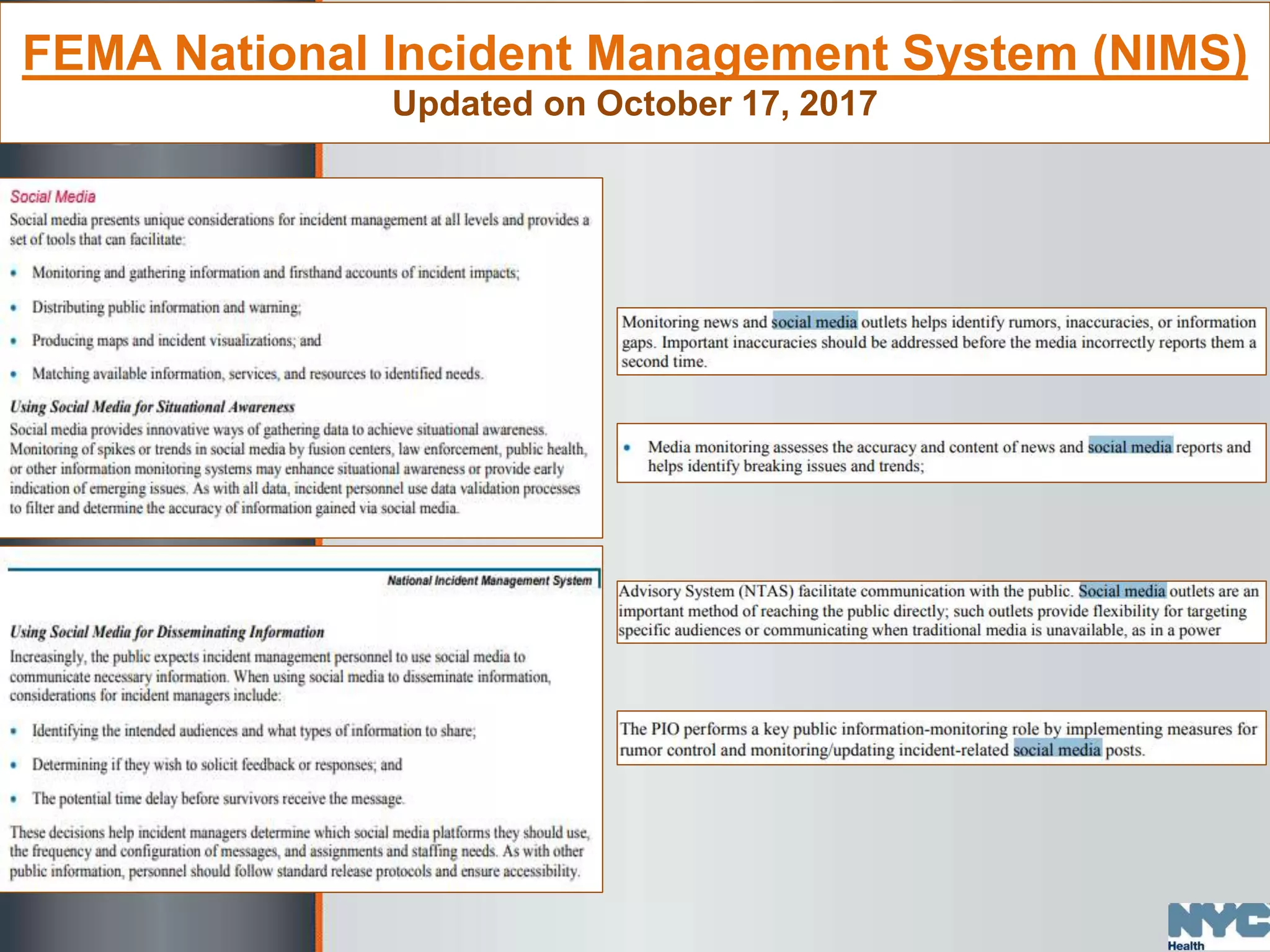 FEMA National Incident Management System (NIMS)
Updated on October 17, 2017
 