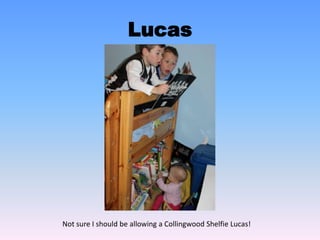 Lilly
This is me and my cat Lucy on Dad’s bookshelf. My favourite book about a cat
is “Tabby McTat” and my favourite chapter book about dogs is “A Dog called
Marley”.
 