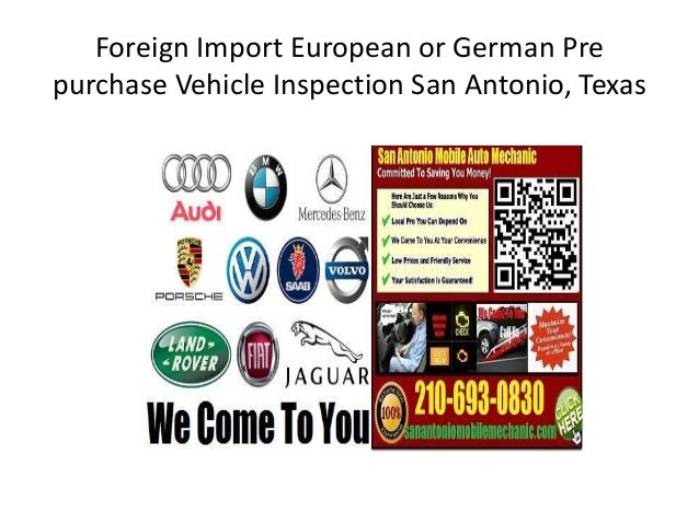 Pre Purchase Auto Inspection San Antonio, Texas
