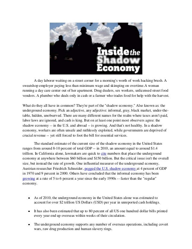 Unit 6 Underground Economy