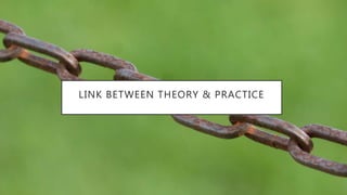 LINK BETWEEN THEORY & PRACTICE
 