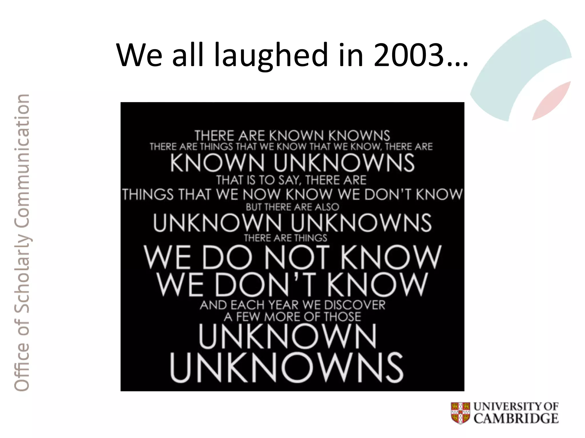 We all laughed in 2003…
 