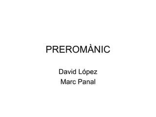 PREROMÀNIC David López Marc Panal 