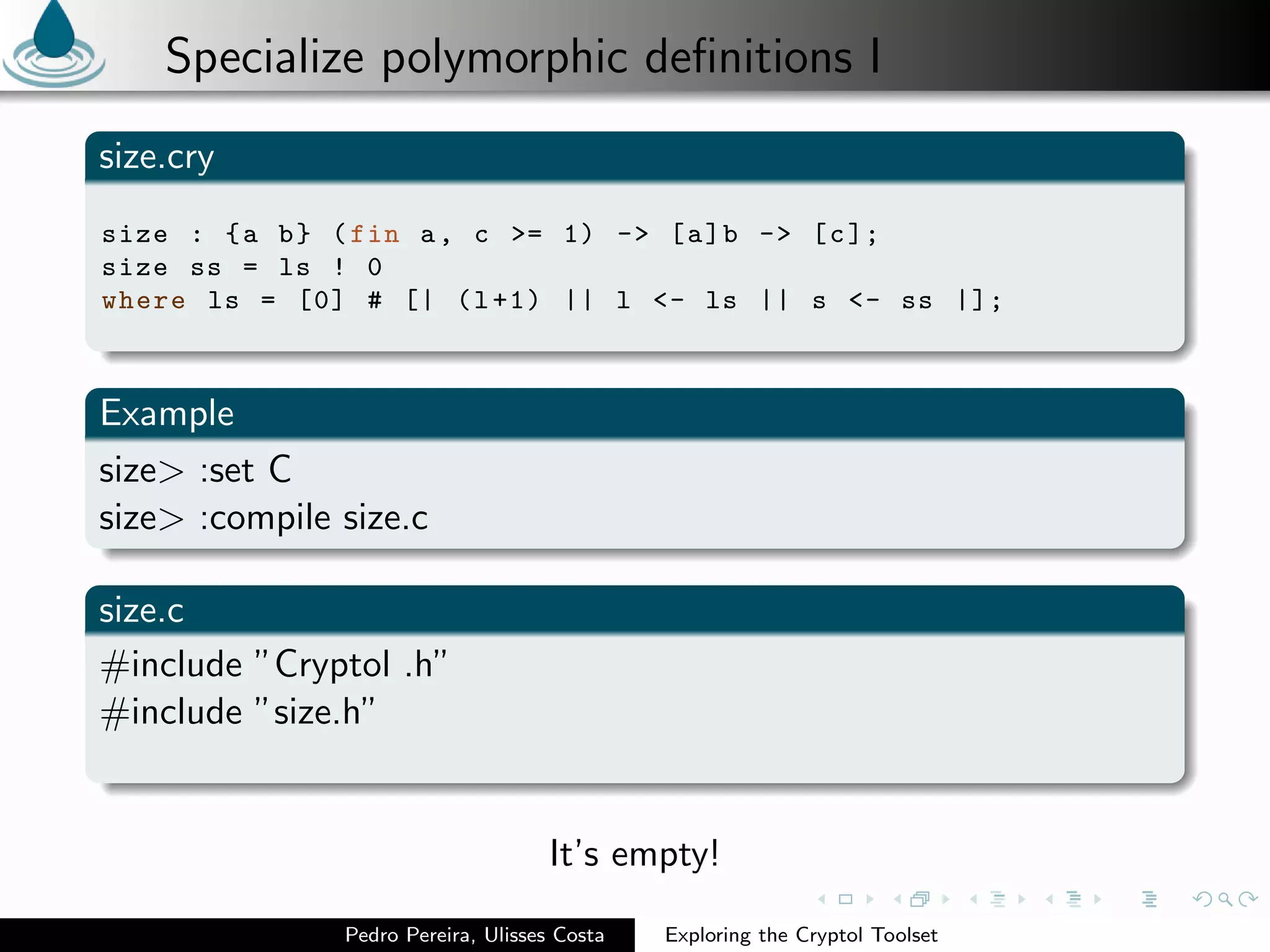 Exploring the Cryptol Toolset