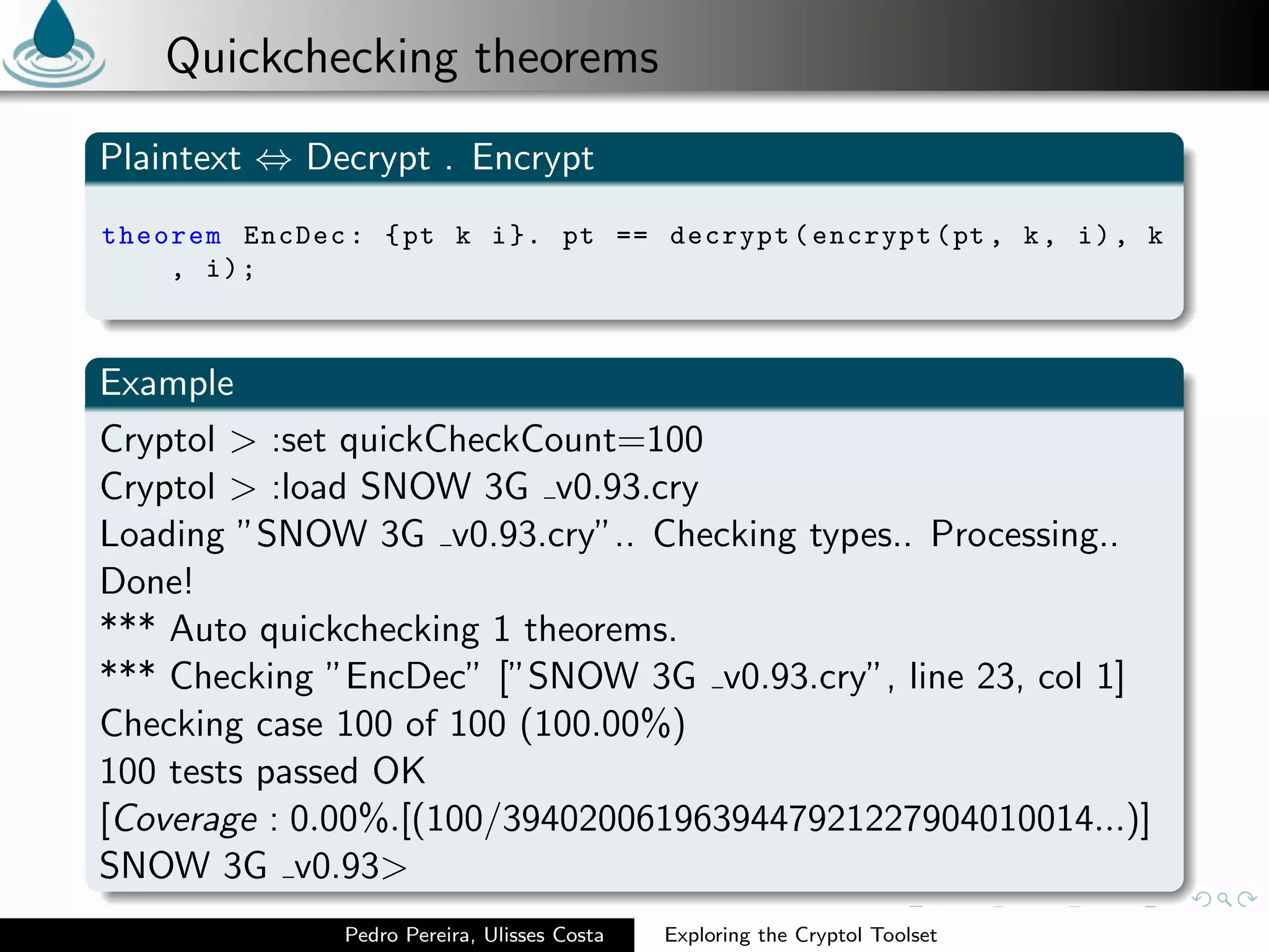 Exploring the Cryptol Toolset