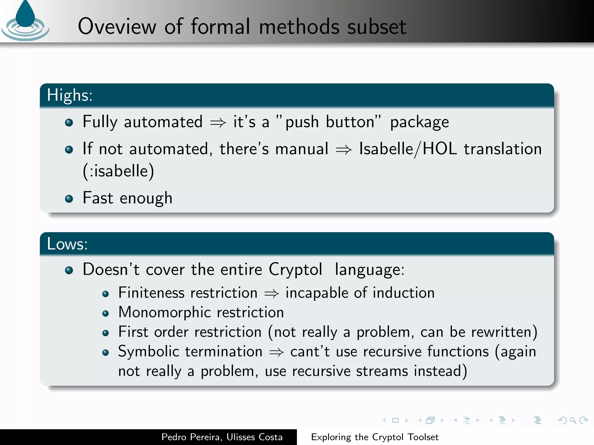 Exploring the Cryptol Toolset