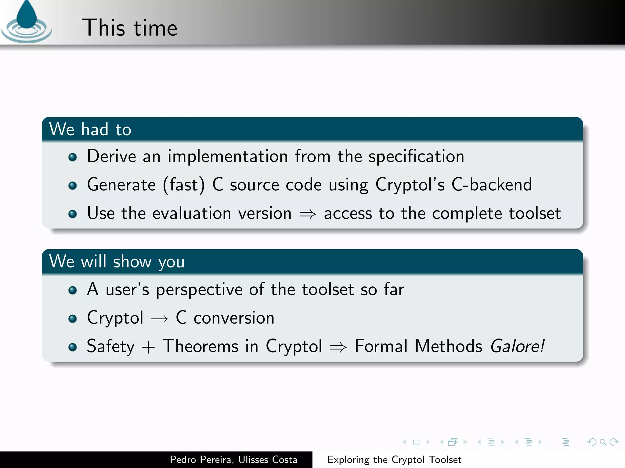 Exploring the Cryptol Toolset