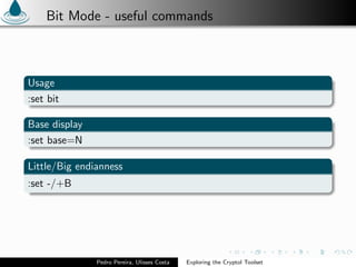 Exploring the Cryptol Toolset