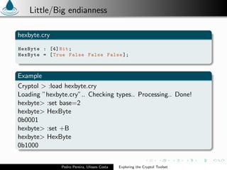 Exploring the Cryptol Toolset