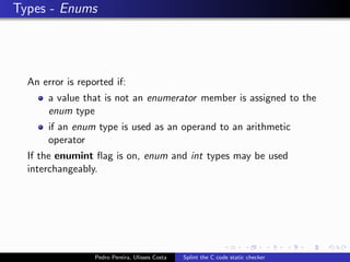 Splint the C code static checker