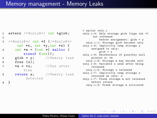 Splint the C code static checker