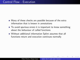 Splint the C code static checker