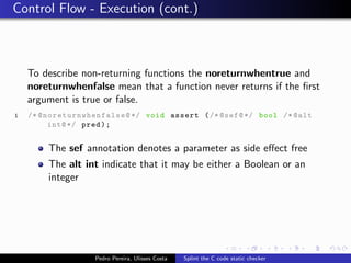 Splint the C code static checker