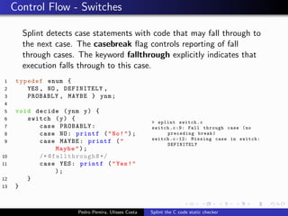 Splint the C code static checker