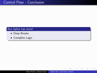 Splint the C code static checker