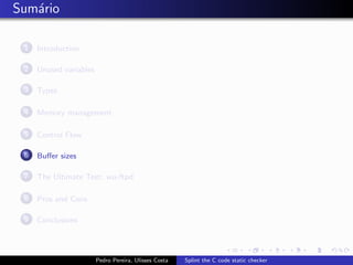Splint the C code static checker