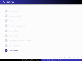 Splint the C code static checker