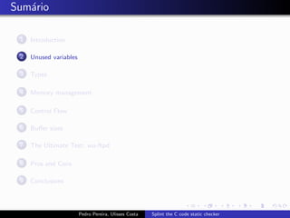 Splint the C code static checker