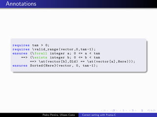 Correct sorting with Frama-C | PPT