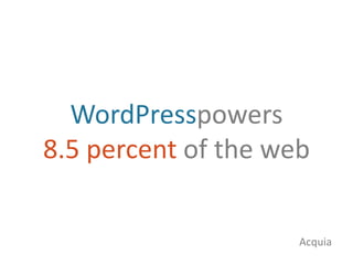WordPresspowers8.5 percent of the webAcquia