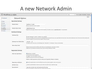 A new Network AdminNew MU screen