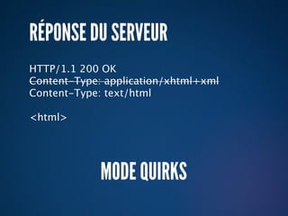 RÉPONSE DU SERVEUR
HTTP/1.1 200 OK
Content-Type: application/xhtml+xml
Content-Type: text/html

<html>




             MODE QUIRKS
 