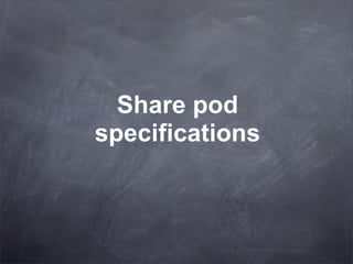 Share pod
specifications
 