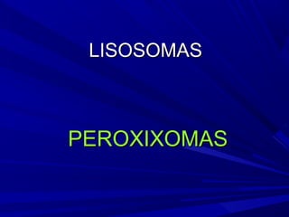 LISOSOMAS

PEROXIXOMAS

 