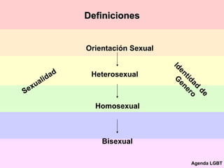 Definiciones Sexualidad Orientación Sexual Heterosexual Homosexual Bisexual Identidad de  Genero Agenda LGBT 