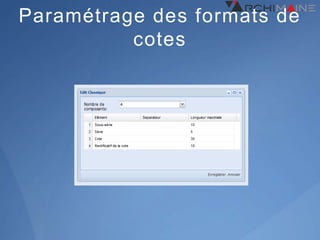 Paramétrage des formats de
          cotes
 