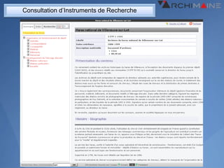 Consultation d’Instruments de Recherche
 