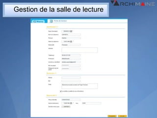 Gestion de la salle de lecture
 