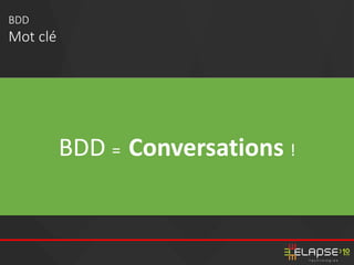 BDD = Conversations !
BDD
Mot clé
 