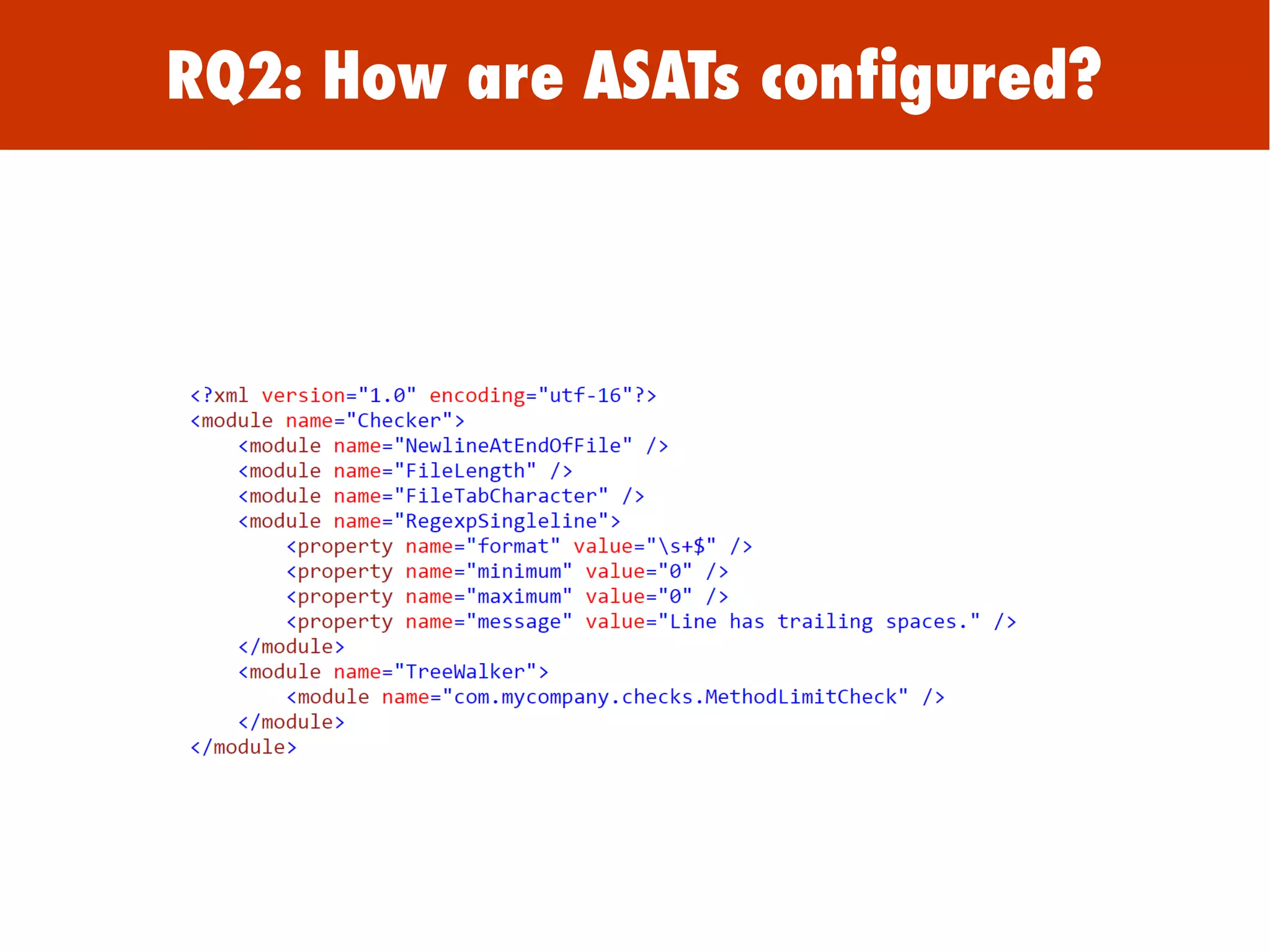 RQ2: How are ASATs configured?
 