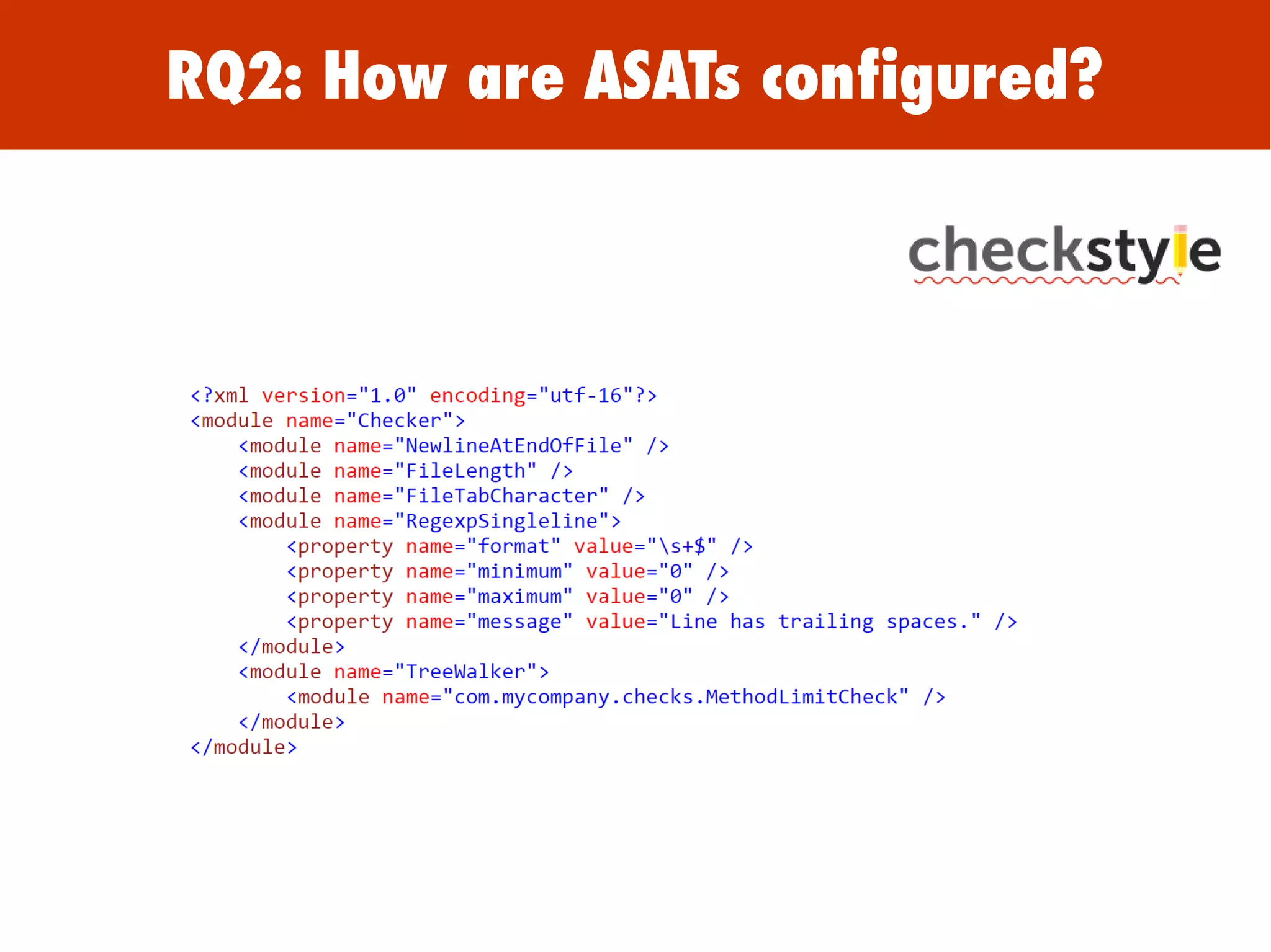 RQ2: How are ASATs configured?
 