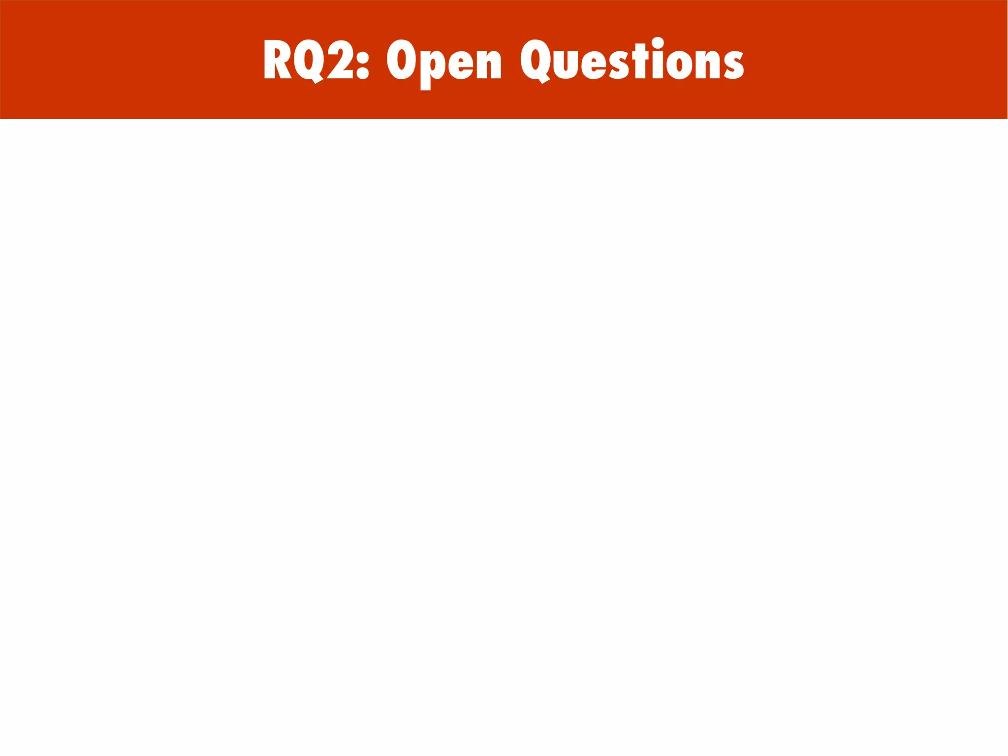 RQ2: Open Questions
 
