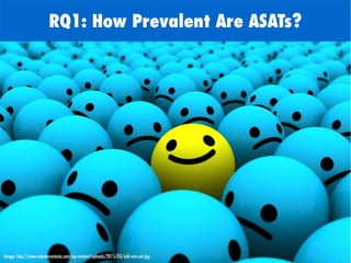 RQ1: How Prevalent Are ASATs?
Image: http://www.valueinvestasia.com/wp-content/uploads/2015/03/odd-one-out.jpg
 