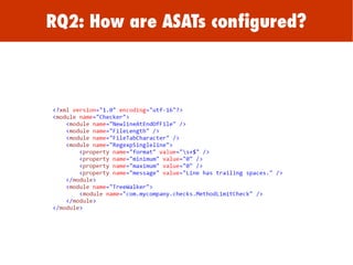RQ2: How are ASATs configured?
 