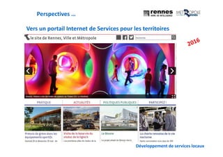 Perspectives …
Vers un portail Internet de Services pour les territoires
Développement de services locaux
 