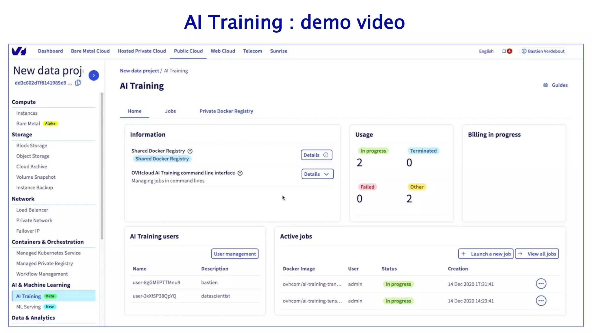 AI Training : demo video
 