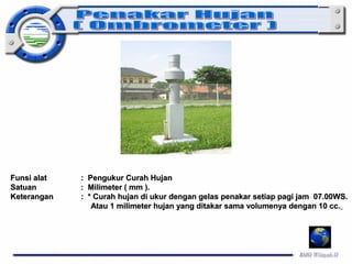 FFuunnssii aallaatt :: PPeenngguukkuurr CCuurraahh HHuujjaann 
SSaattuuaann :: MMiilliimmeetteerr (( mmmm )).. 
KKeetteerraannggaann :: ** CCuurraahh hhuujjaann ddii uukkuurr ddeennggaann ggeellaass ppeennaakkaarr sseettiiaapp ppaaggii jjaamm 0077..0000WWSS.. 
AAttaauu 11 mmiilliimmeetteerr hhuujjaann yyaanngg ddiittaakkaarr ssaammaa vvoolluummeennyyaa ddeennggaann 1100 cccc.. 
 