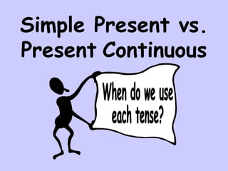 Simple Present vs. Present   Continuous When do we use each tense? 