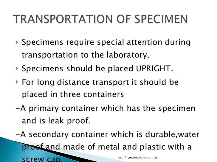 specimen collection&handling,Lusubilo2012