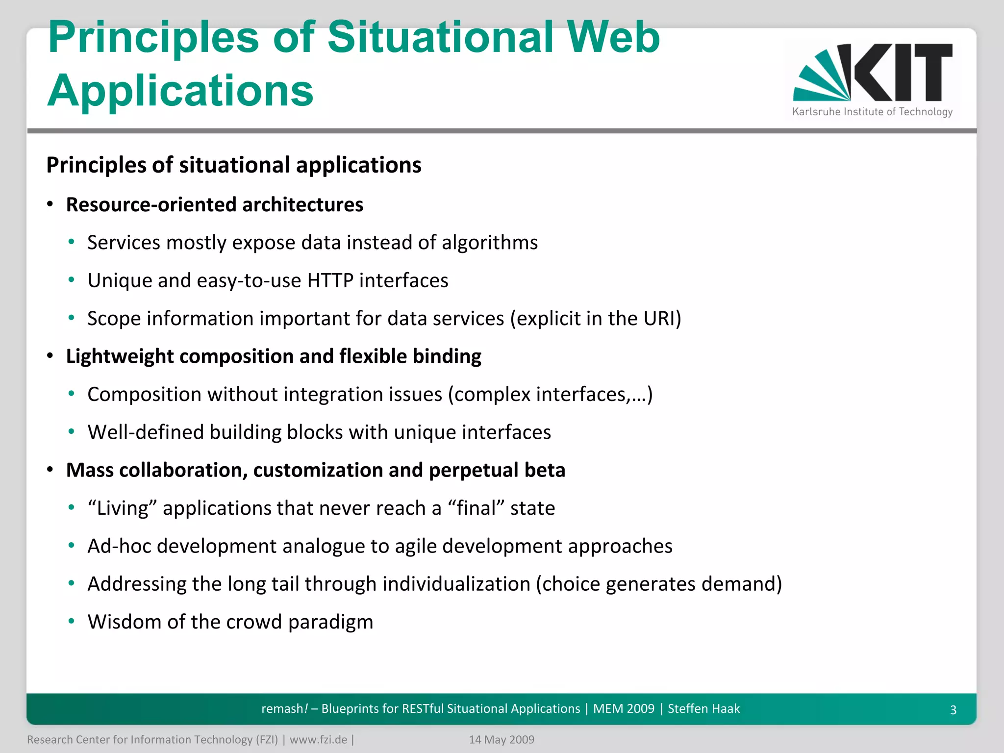 remash! - Blueprints for RESTfulSituational Applications